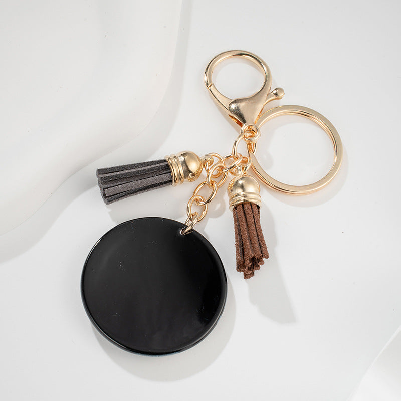 Wholesale Geometric Round Turtle Back Metal Keychain